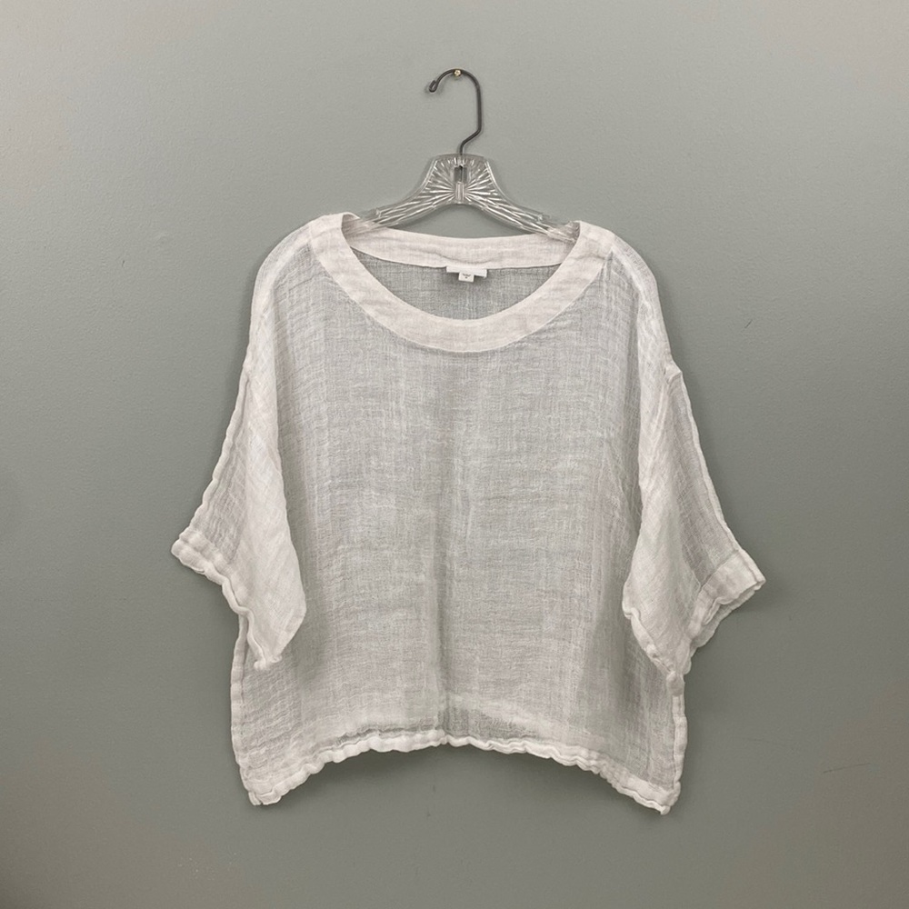 Linen Pure Jill 100% Linen White Gauze size Medium top